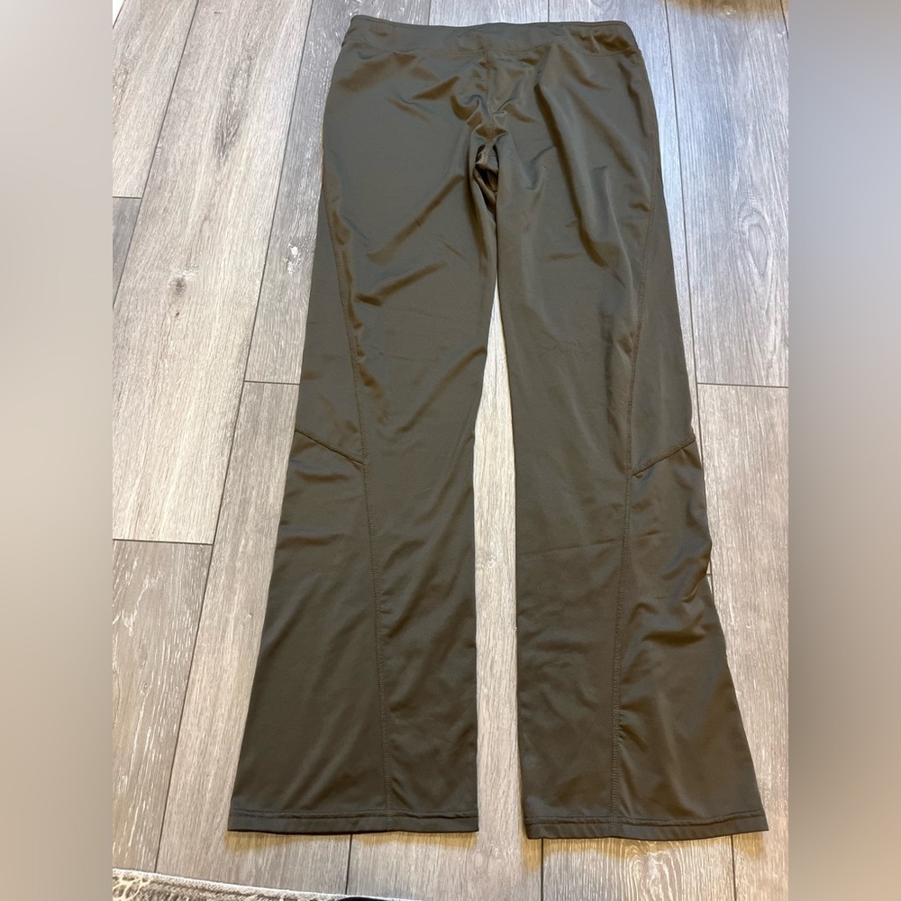 Athleta Olive Green Flare Light Fleece Lined Leggings Size XLT - Picture 5 of 8